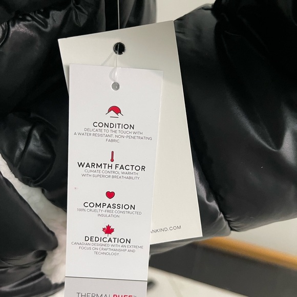 7 FOR ALL MANKIND PUFFER JACKET , BLACK AND WHITE FAUX FUR TRIM EXTRA WARM - Picture 4 of 16